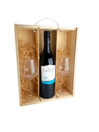 3 Vakskistje Virginie Merlot + 2 glazen